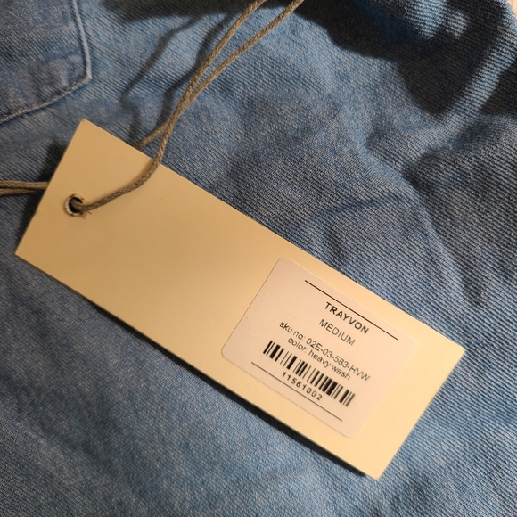 Five Four Short Sleeve Denim Shirt - Picture 2 of 4